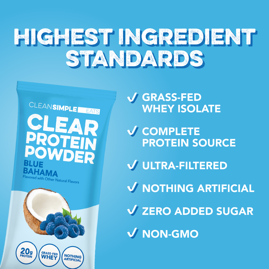 Clear Protein Powder: Blue Bahama (8 Single Serving Stick packs)