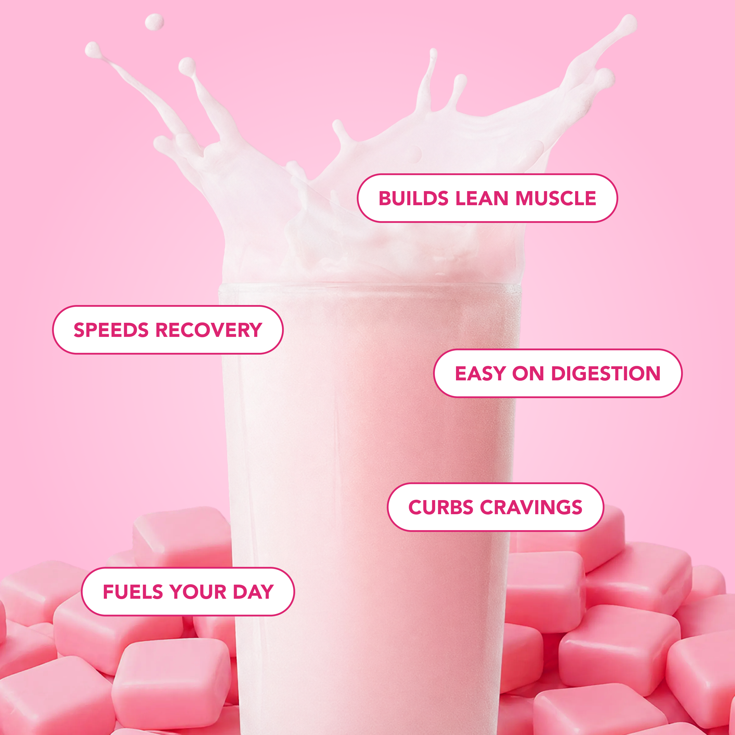 Clear Protein Powder: Pink Burst (8 Single Serving Stick Packs)