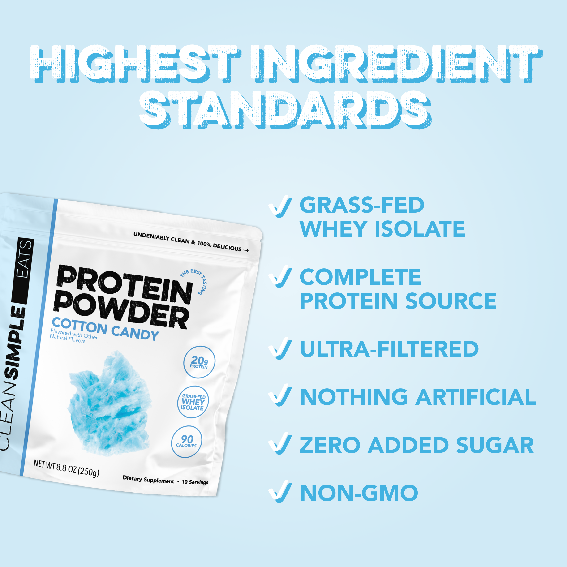 Protein Powder: Cotton Candy (10 Serving Bag)