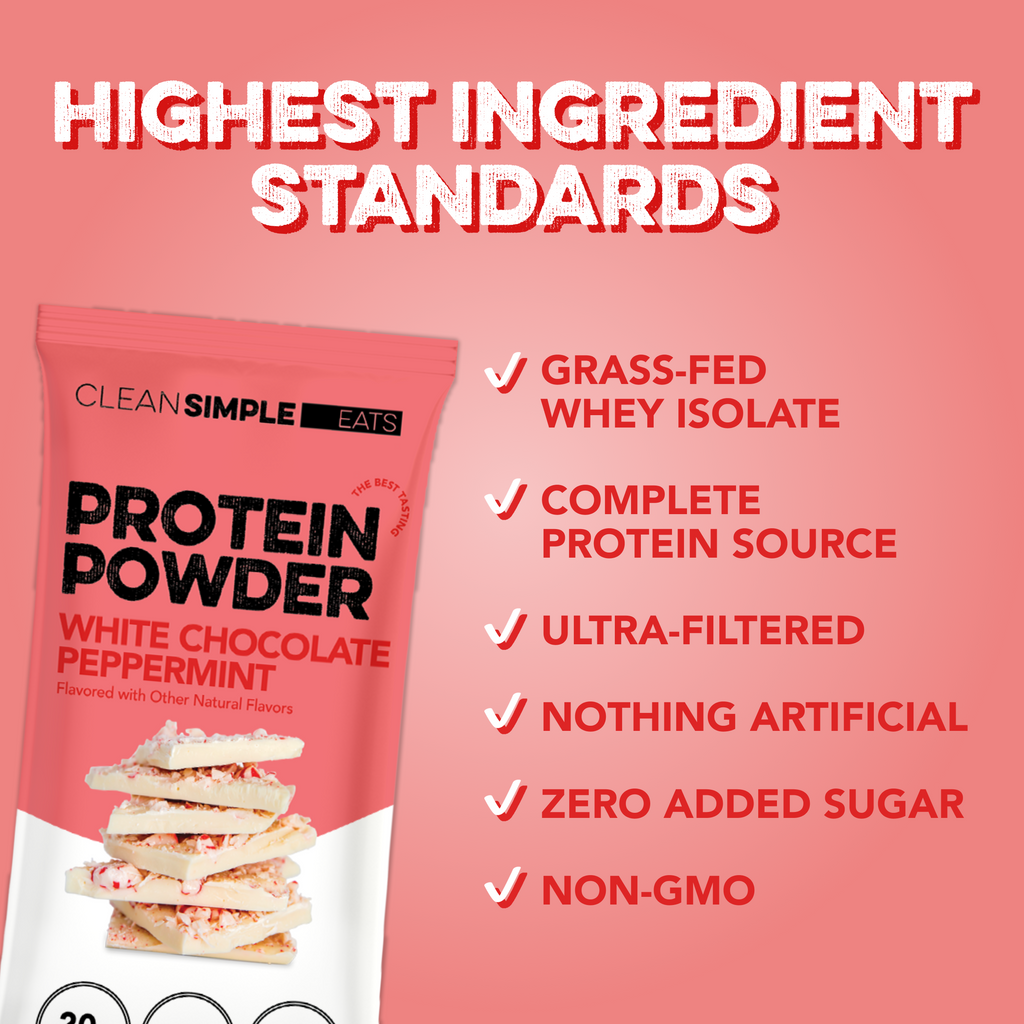 Protein Powder: White Chocolate Peppermint (10 Single Serving Stick Packs)