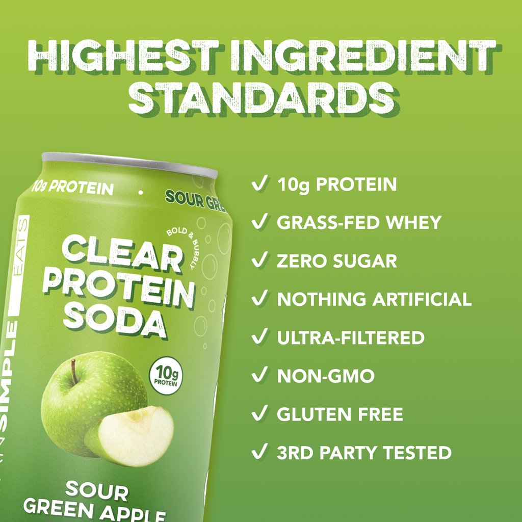 Clear Protein Soda: Sour Green Apple (12 Oz. | 12 Pack)