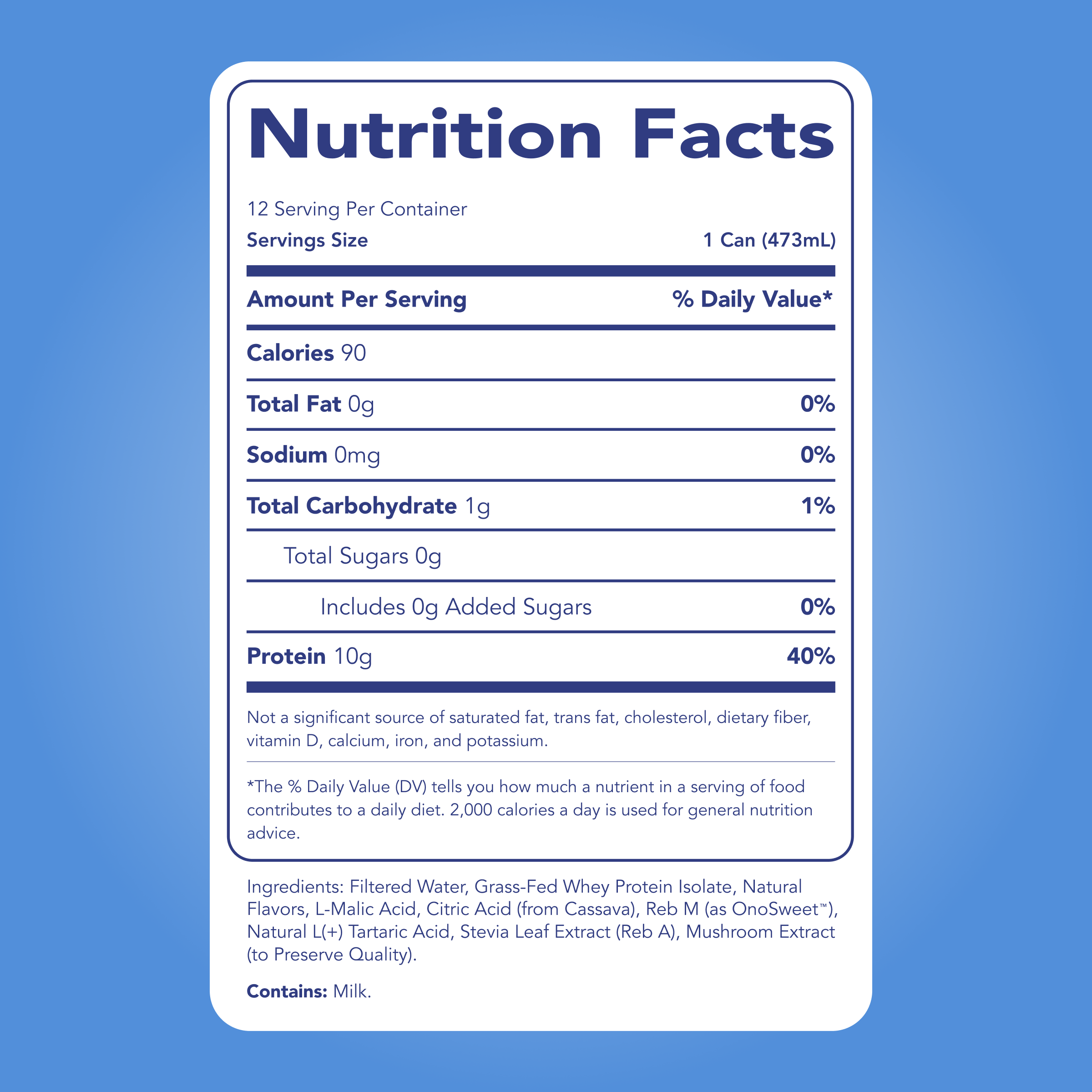 Clear Protein Water: Blue Razz (16 Oz. | 12 Pack)