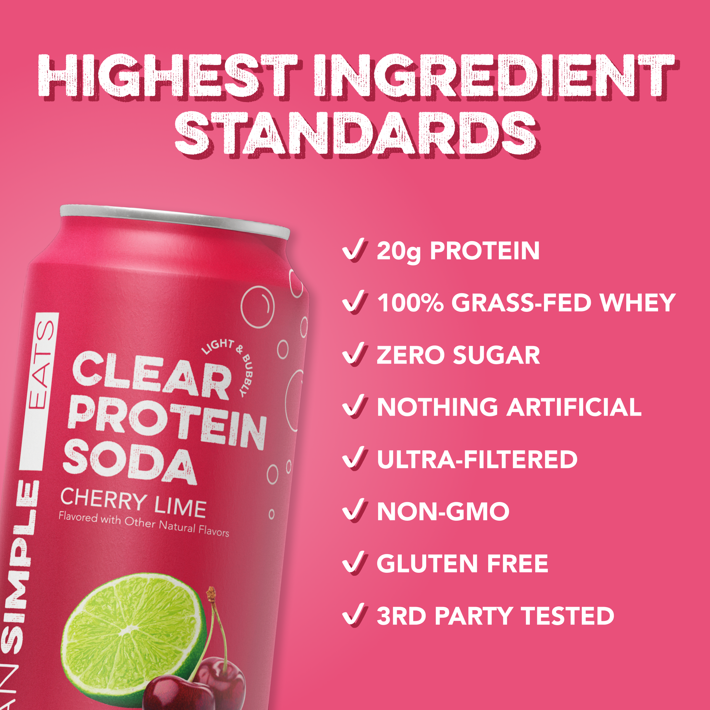 Clear Protein Soda: Cherry Lime (16 Oz. | 12 Pack)