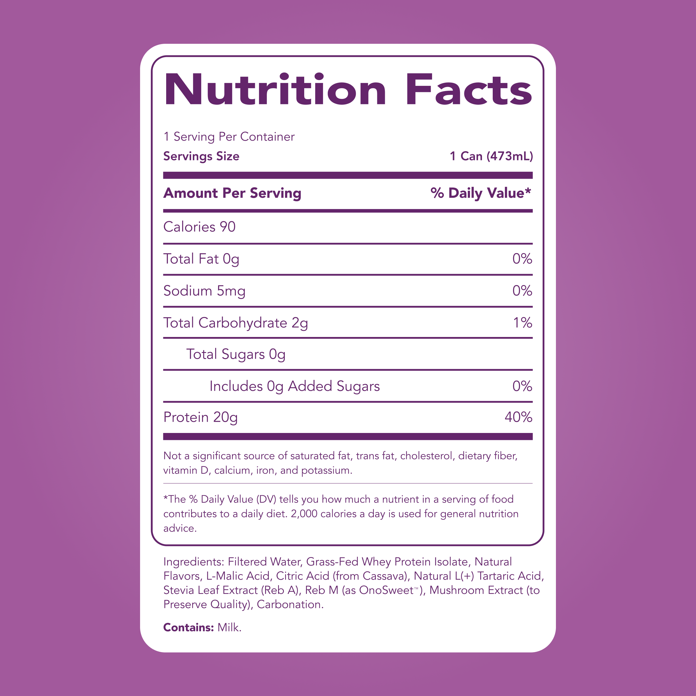 Clear Protein Soda: Grape Ice Pop (16 Oz. | 12 Pack)