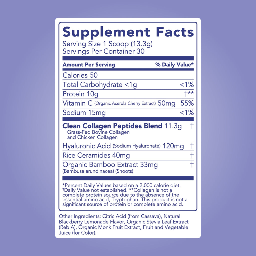Collagen + Beauty Blend: Blackberry Lemonade (30 Serving)