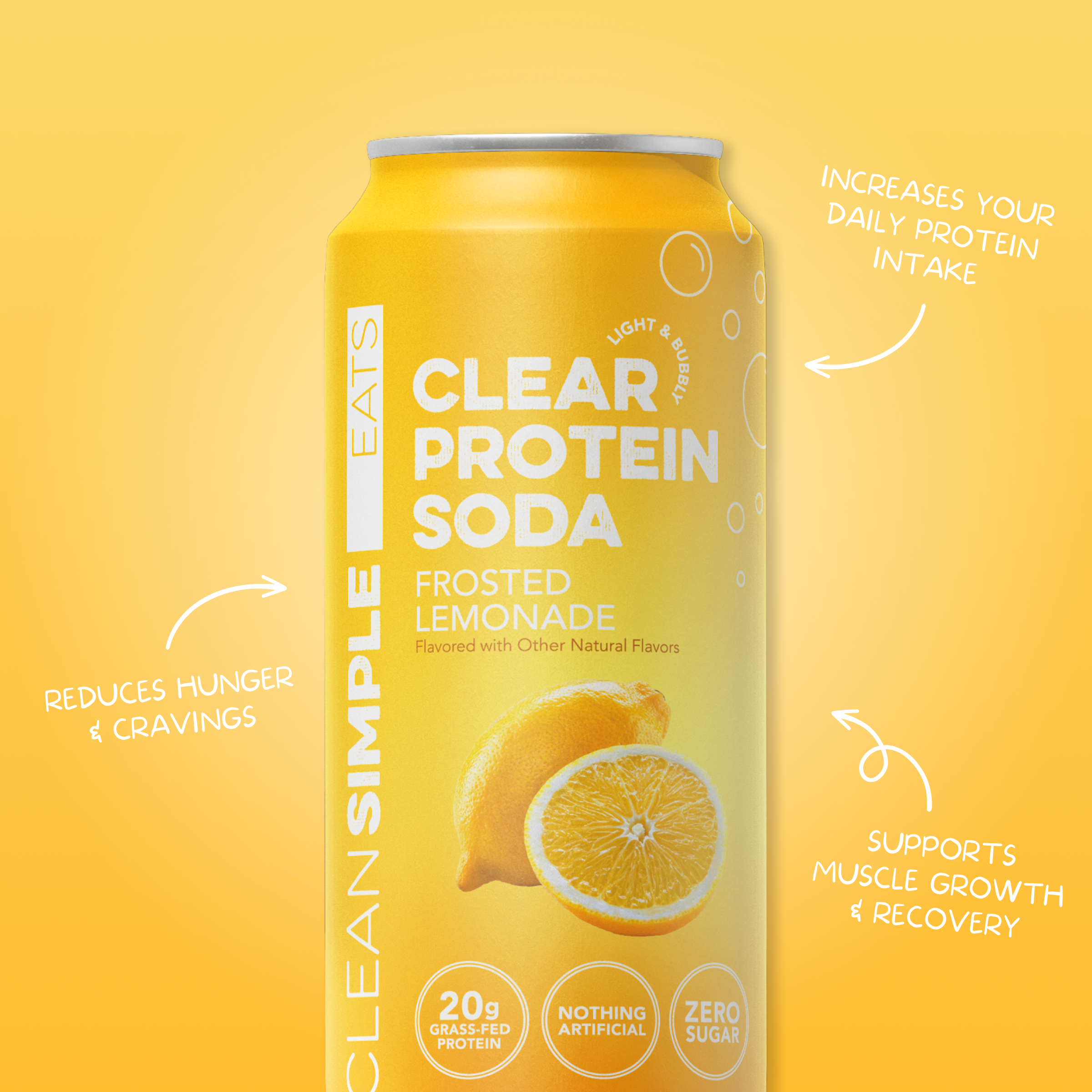 Clear Protein Soda: Frosted Lemonade (16 Oz. | 12 Pack)
