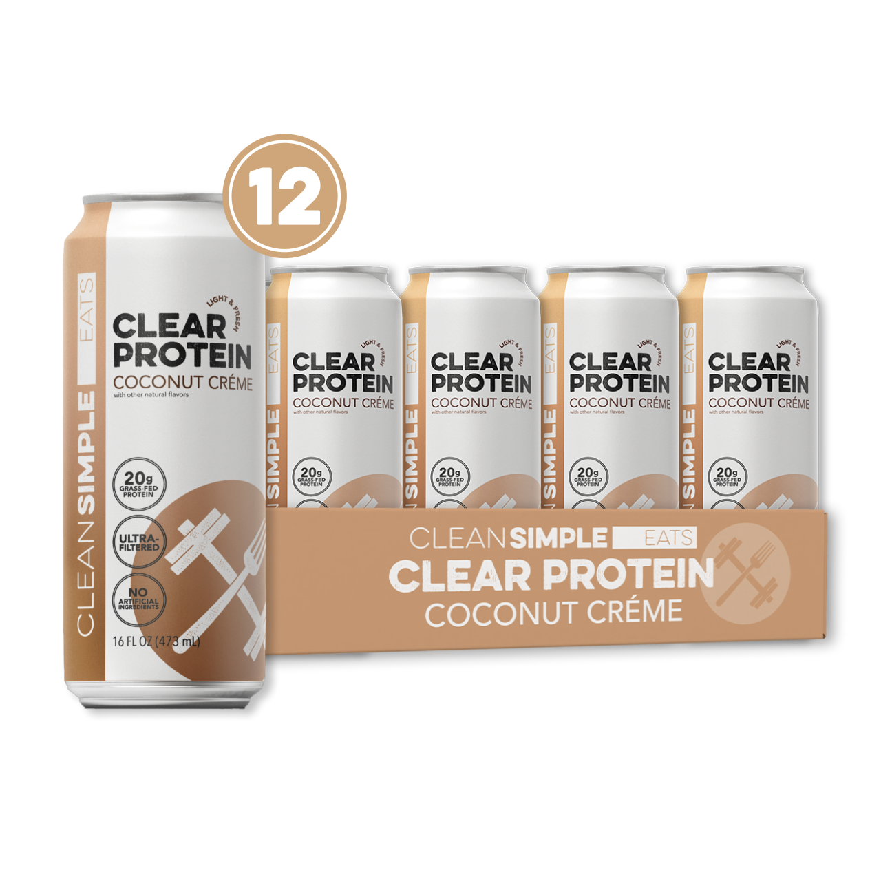 Clear Protein Water: Coconut Créme (16 Oz. | 12 Pack)
