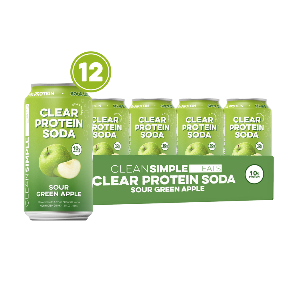 Clear Protein Soda: Sour Green Apple (12 Oz. | 12 Pack)